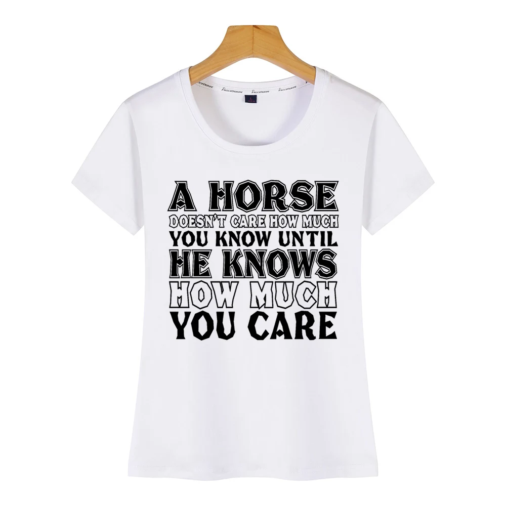 Топы футболки для женщин лошадь не заботится о том насколько вы знаете пока он кН