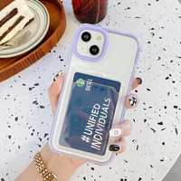 clear card bags wallet case for iphone 13 12 11 pro max shockproof bumper cover for iphone xr xs max x 7 8 plus protective cases