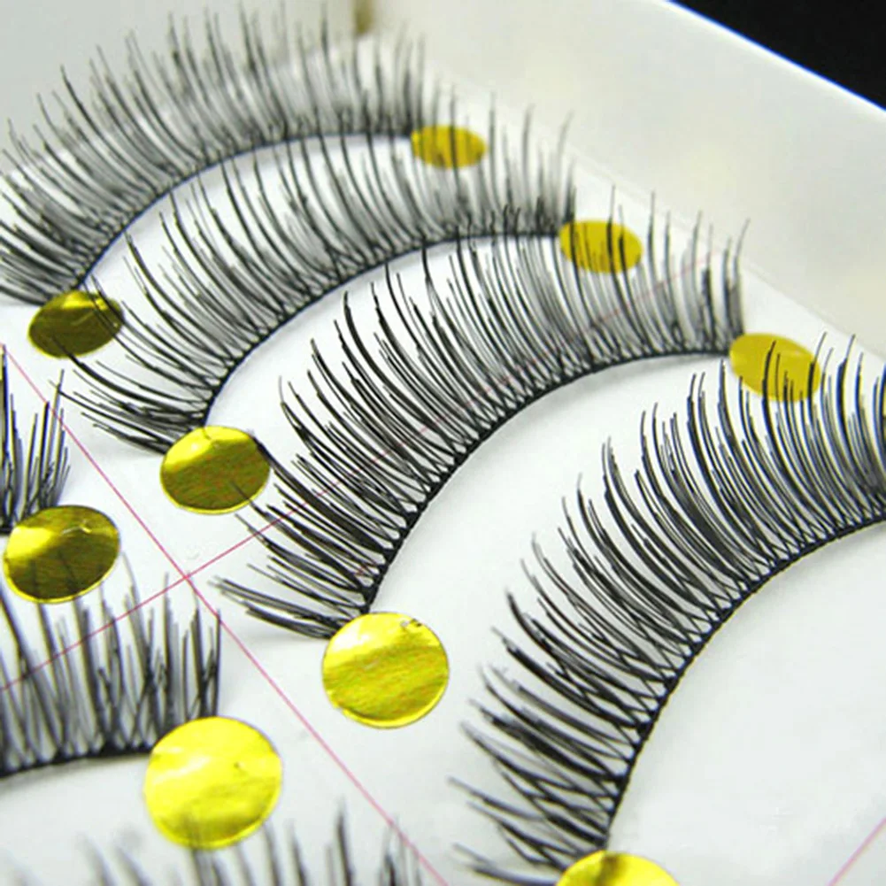 10 пар Черные Длинные крестовые ресницы толстые свадебные накладные вечерние