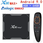 ТВ-приставка X96 Max plus на Android 9,0, Amlogic S905X3, 4 ядра, 4 ГБ, 64 ГБ, 2,4 ГГц и 5G, Wi-Fi, BT, 1000M, 8K HD, Youtube