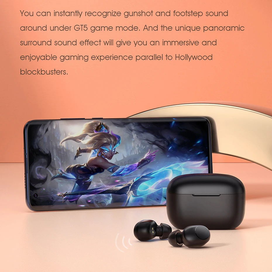 Haylou GT5 TWS Earphone 5.0 Wireless Bluetooth Touch Control HD Stereo Sound Gaming Headphone Charging Headset | Электроника