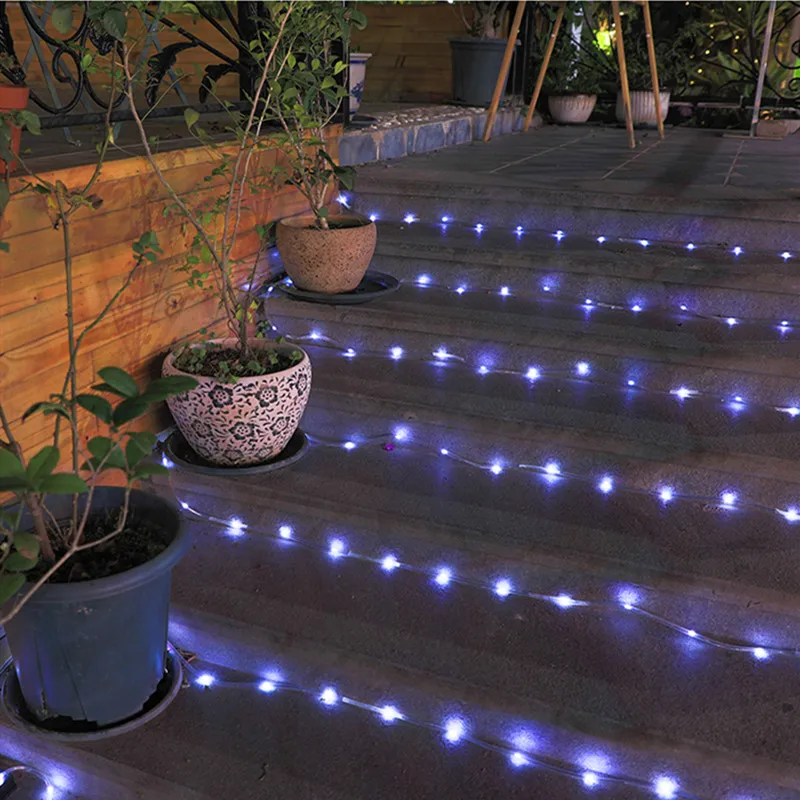 

LED Outdoor Waterproof Solar Light String 50/100 leds Hose Copper Wire Fairy Garland Christmas Party Garden Street Decoration