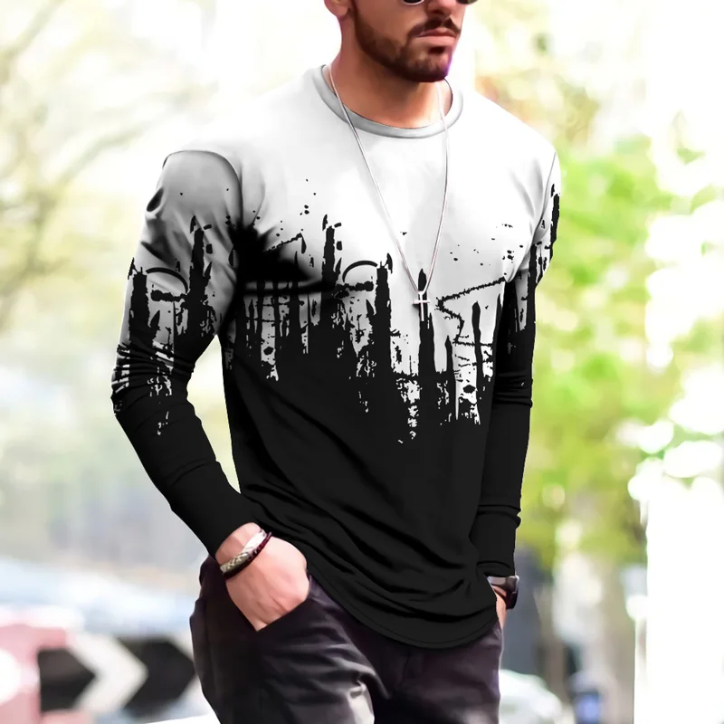 

Spring Men's Top Pullover 3D Printing Classic Gradient Theme Male Casual Jogging Interesting T-shirts Daily Sports Style XXS-4XL