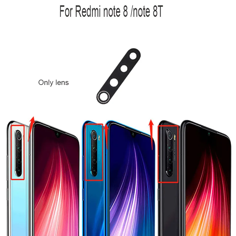 Стекло для задней камеры Xiaomi Redmi Note 8 8T стекло объектив с крышкой держатель рамы и