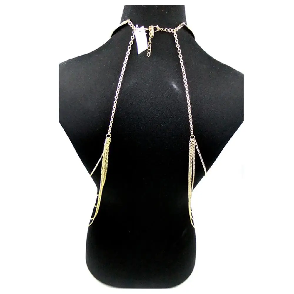 Женское сексуальное Золотая цепь для тела летнее ожерелье-чокер пляжной