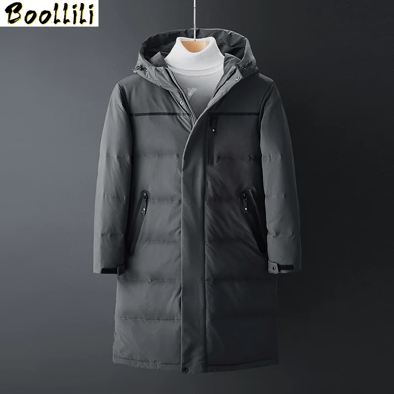 Men 2023 Brand 90% White Duck Down Jacket Hood Detachable youth Casual Waterproof windproof Warm High Quality Down Men 4XL