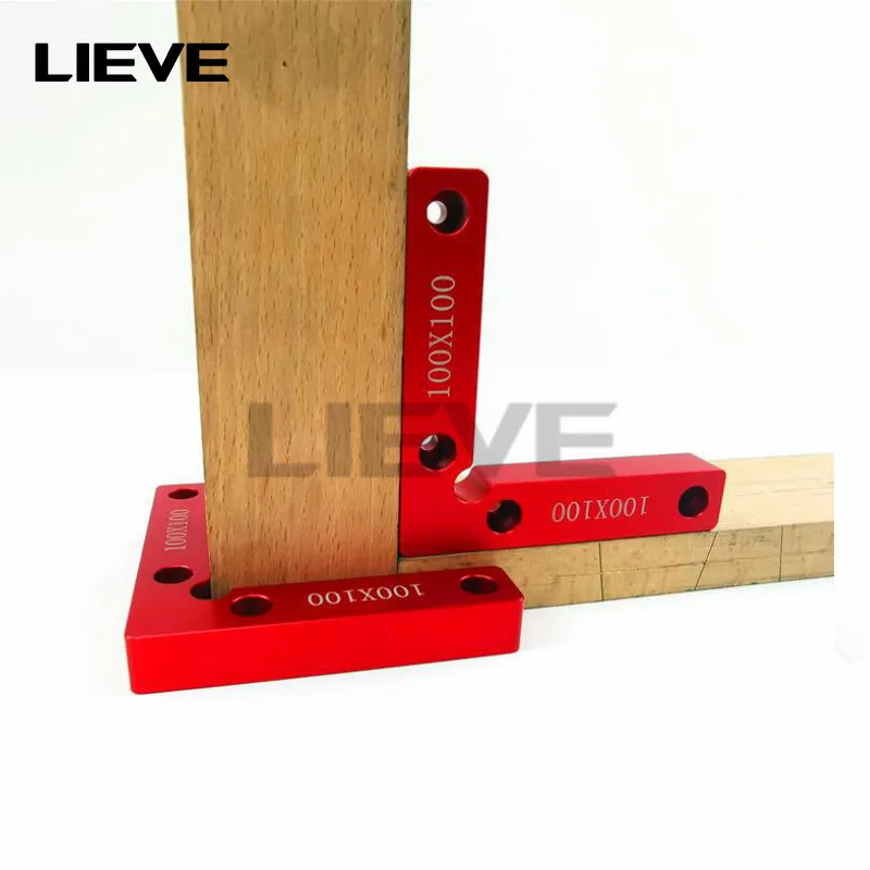 

2pcs 100*100MM Woodworking Square ruler 90 ° positioning block Right angle Fixture Wood work tools Aluminum alloy gauge tool
