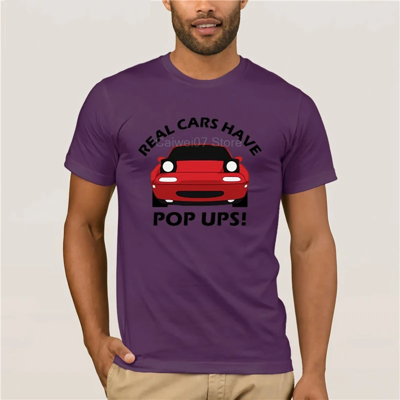 

Top Men's T-shirt Mazda Miata Real Cars Have Pop Ups Red Fashion T Shirt 100% Cotton