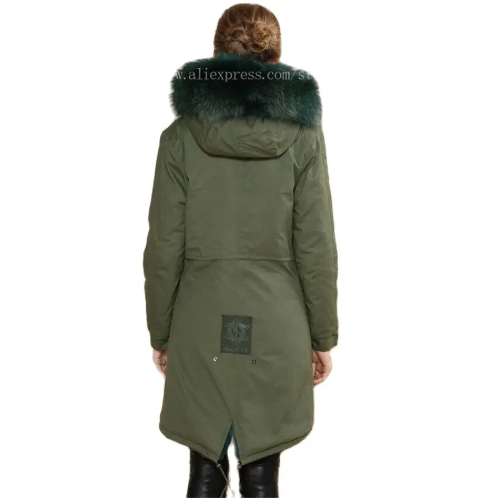 New Fashion 2017 Real fur coats for women large green collar coat parka factory supplier wholesale price | Женская одежда