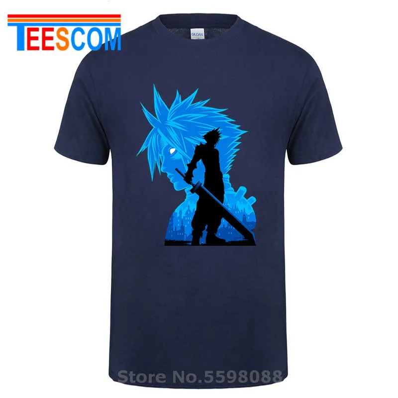 Футболки с японским аниме финальная фантазия мужские футболки FF VII искусственным
