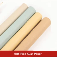 20 sheets half ripe xuan paper chinese calligraphy rice paper painting papel arroz vintage batik paper handicraft supplies