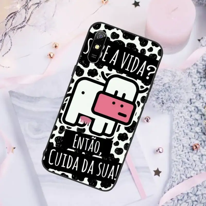 

Cow Print Black White Phone Cases For Xiaomi Mi Redmi Note 7 8 9 pro 8T 9T 9S 9A 10 Lite pro