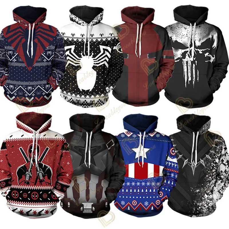 Толстовка с 3D принтом Дэдпула для мужчин и женщин свитшот смешной уличный костюм