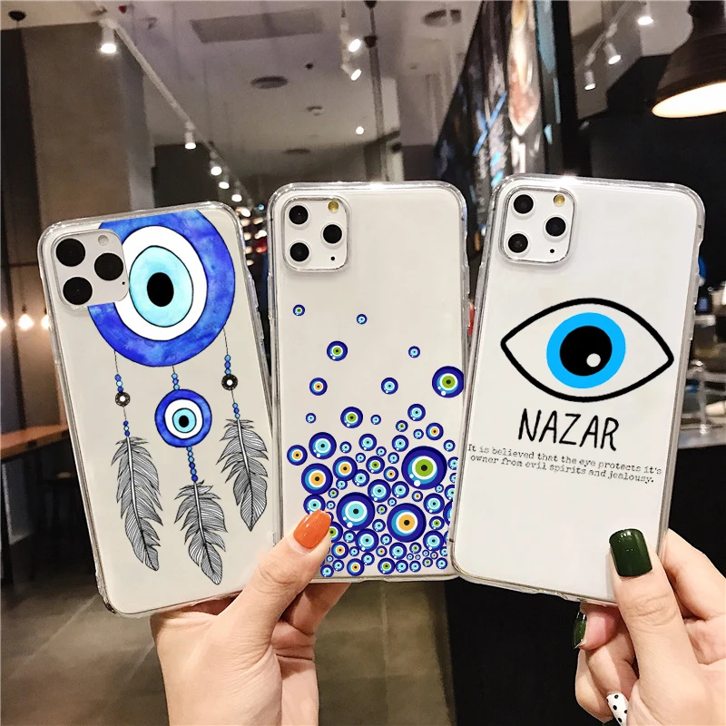 Прозрачный чехол для телефона iphone XR с изображением сглаза IPhone 11Pro 12pro MAX XS X 7 8 6 Plus
