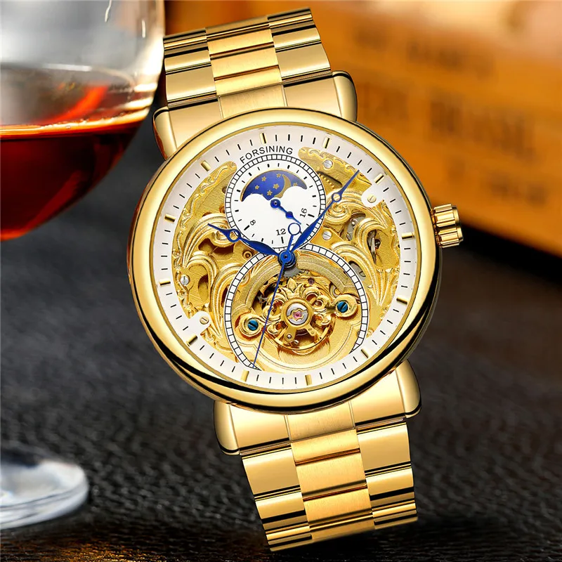 FORSINING автоматические механические мужские наручные часы Военные Спортивные