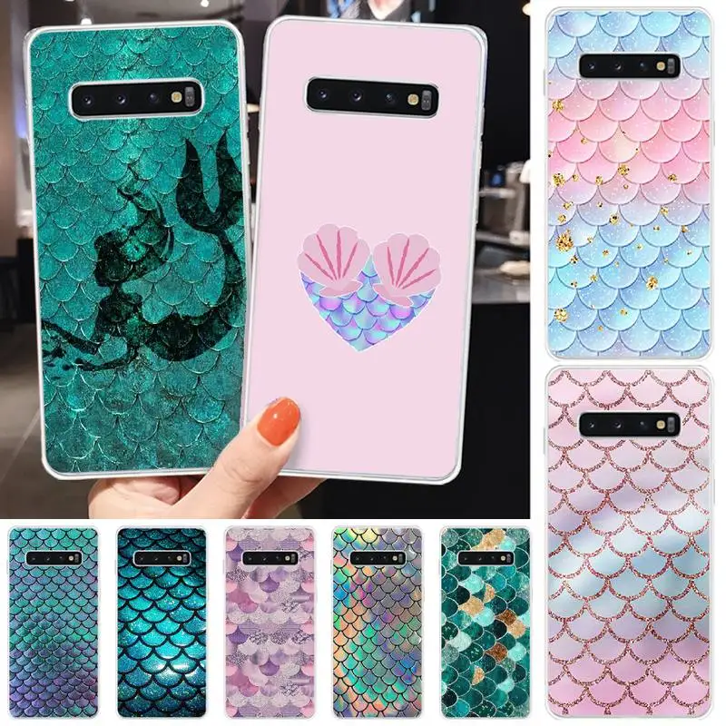 Блестящая рыбья чешуя &quotРусалка&quot мягкий чехол для телефона Капа Samsung S6 S7 edge S8 Plus