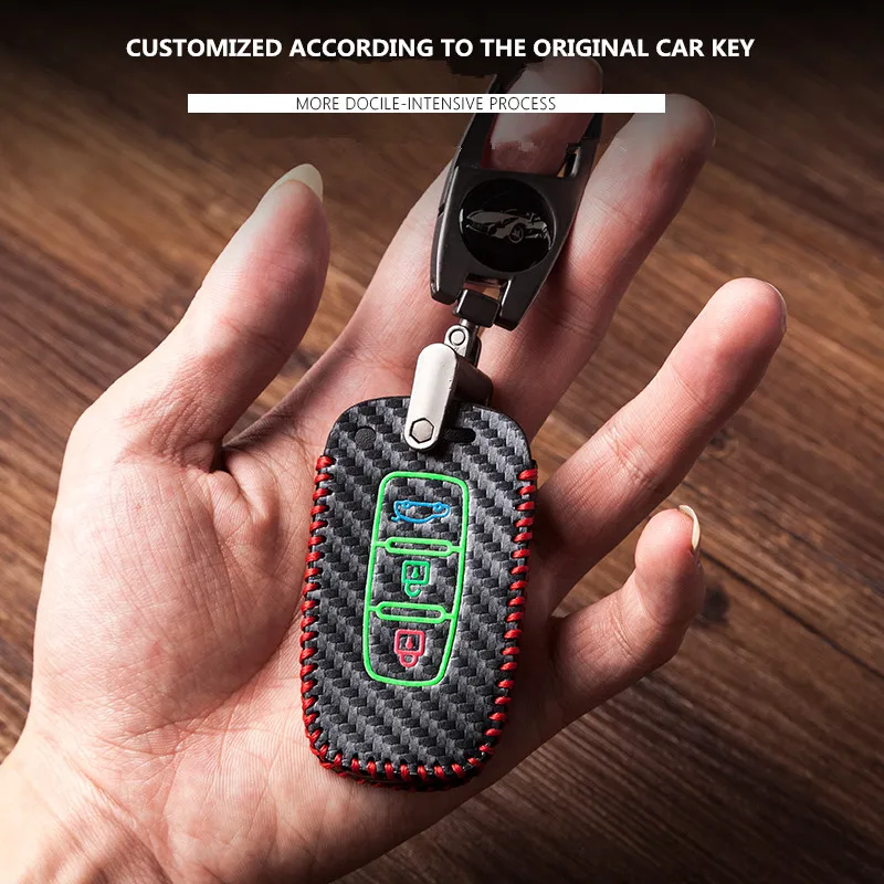 Светящийся чехол из углеродного волокна для ключей автомобиля Hyundai Veracrus вилла 4 с