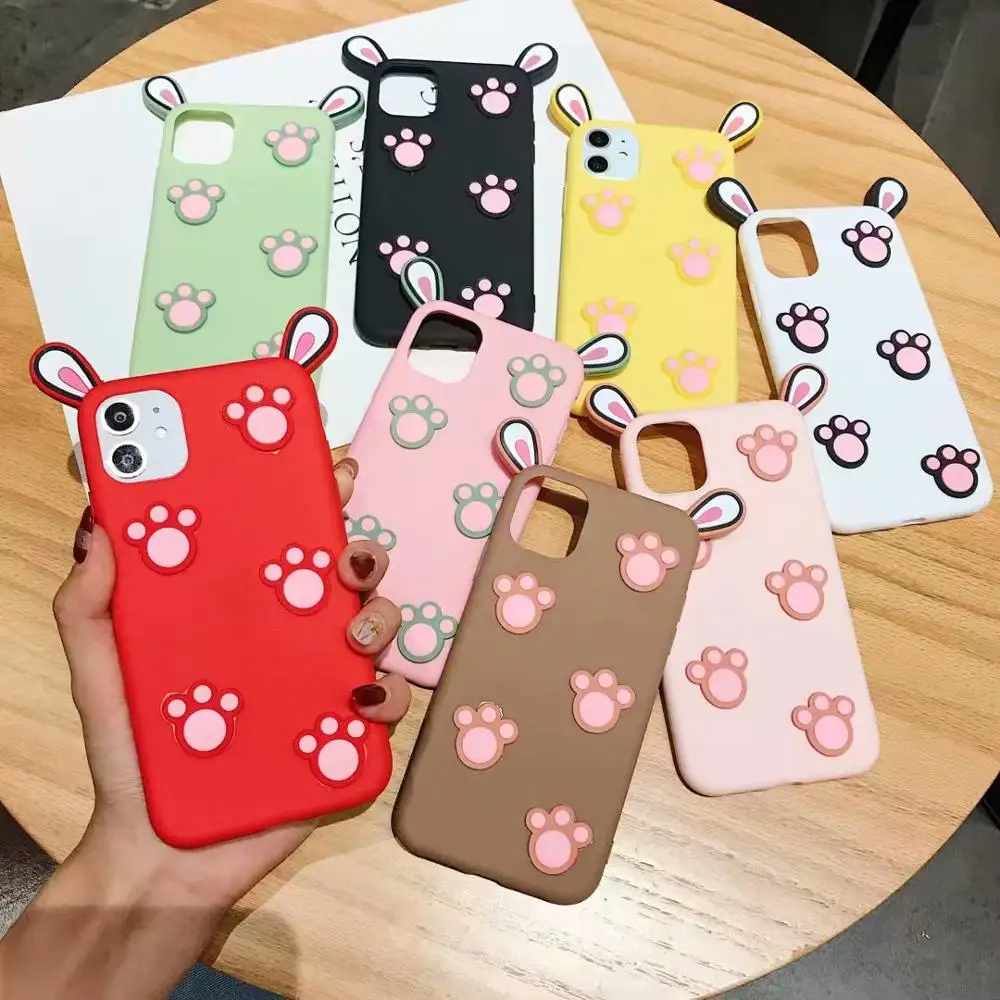 Cute 3D Cat claw Ear Cartoon soft Silica gel Phone Case For iPhone 11 and 11pro max 5 6 S 7 8 Plus X XR XS MAX cover |