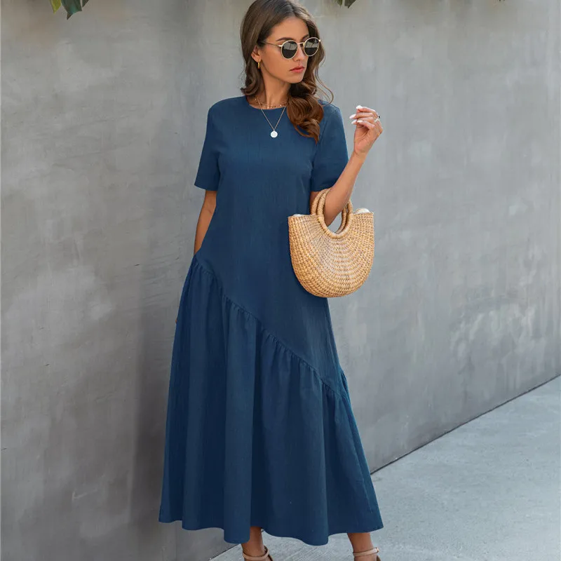 Летнее повседневное винтажное женское платье макси 2020 модное свободное с