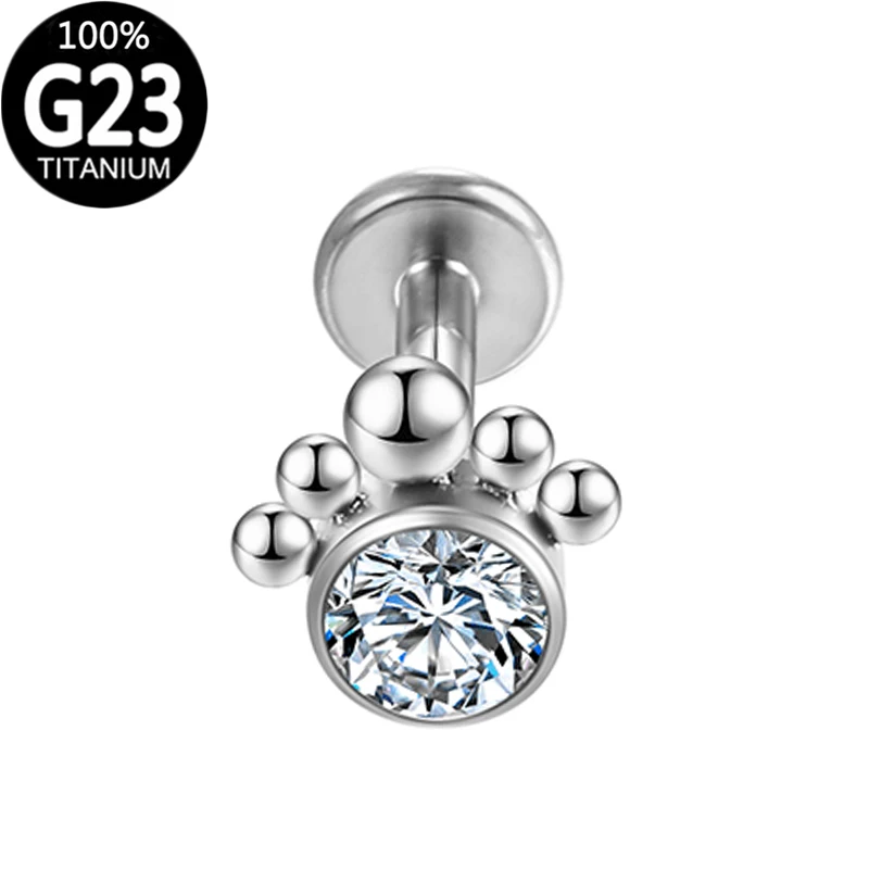 

Tragus piercing Titanium sexy Zircon earrings trend body jewelry Lip piercing Unisex Surgical steel Woman accesories wholesale