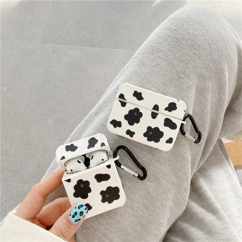 

Cow Print Pattern Earphone Case for Airpods 1 2 Wireless Bluetooth Earphone Cover for Airpods Pro Protection Leather Capa Coque