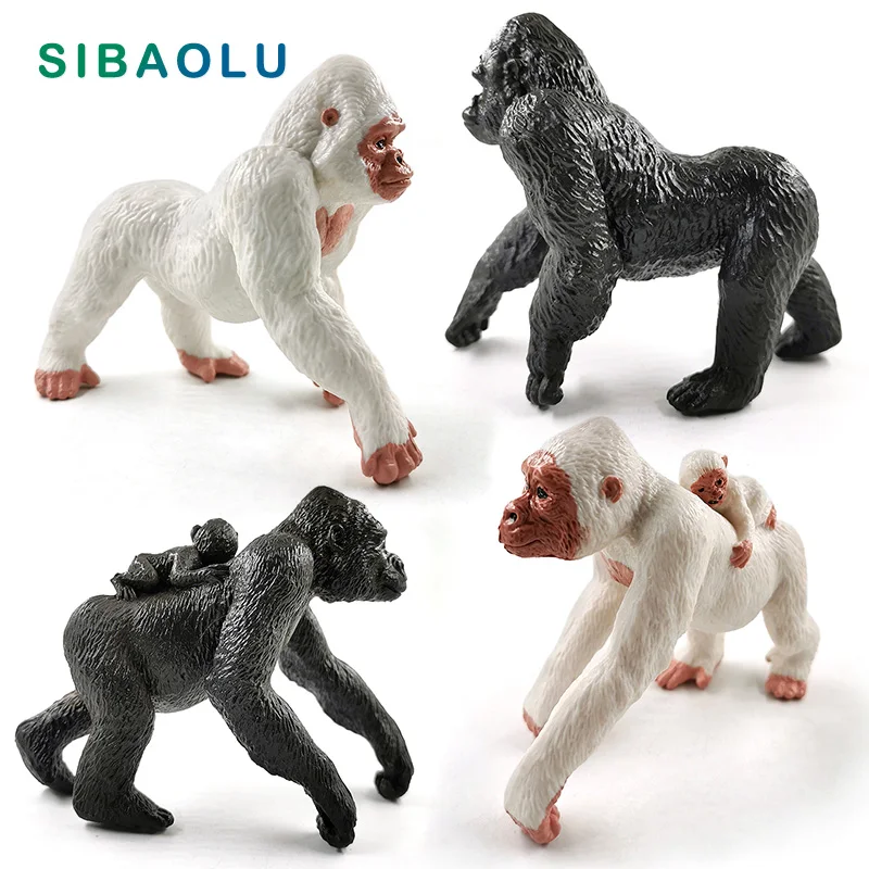 Новая модель лесных животных Silverback Gorilla Chimpanzee фигурка домашний декор миниатюрное