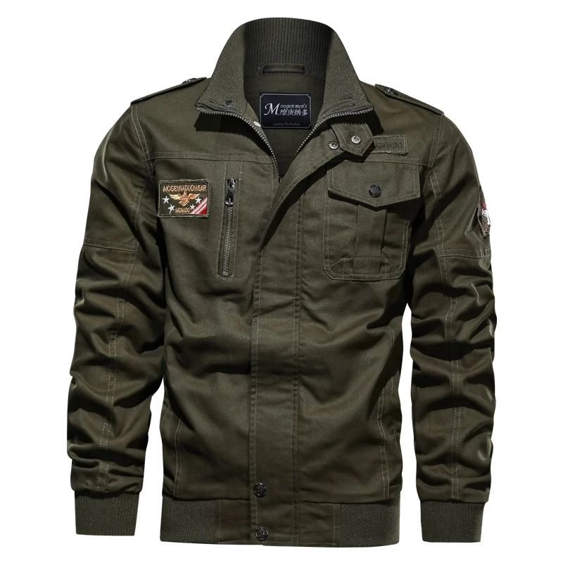 

Men's Spring and Autumn Stand Collar Workwear Jacket Men's Large Size Loose Casual Flying Jacket