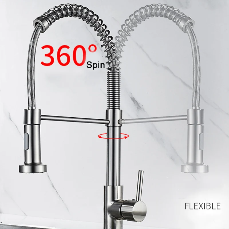 matte black kitchen faucet deck mounted mixer tap 360 degree rotation stream sprayer nozzle kitchen sink hot cold taps free global shipping