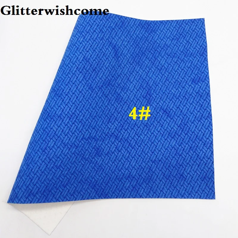 4 Glitterwishcome 21X29 см A4 размер винил для бантов тиснение ткачество, зерно кожа ткань искусственная кожа листы для бантов, GM158A - Цвет: 4