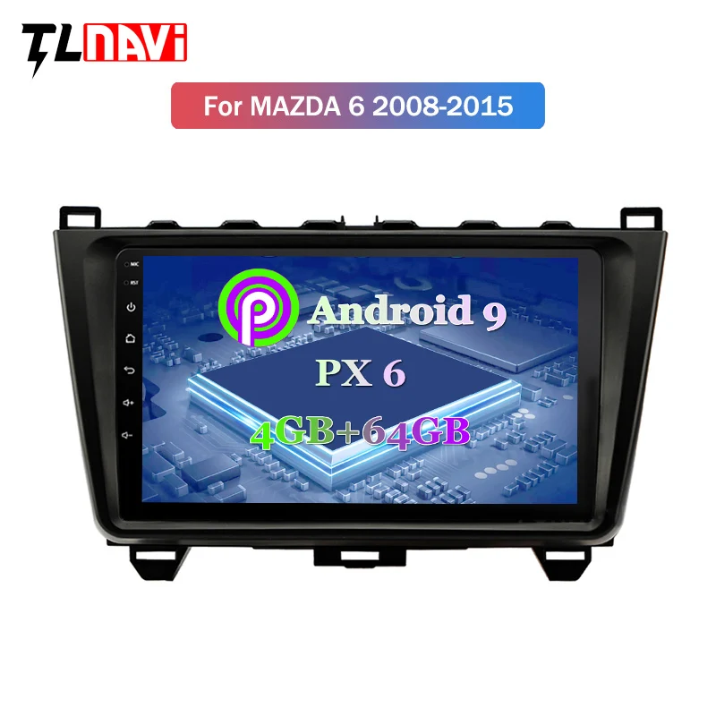 PX6 4G+ 64G Android 9,0 автомобильное головное устройство с радио gps навигацией для Mazda 6 Rui wing 2008- мультимедийный плеер
