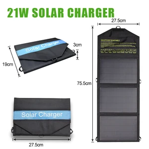 original 21w 28w foldable portable quick charging 2 usb port solar panel charger for 12v battery phone iphone samsung power bank free global shipping