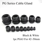 1 шт. PG63 кабельный сальник для 42-50 мм, кабель для провода CE белый черный IP68 водонепроницаемый нейлоновый пластиковый резиновый уплотнительное кольцо прокладка соединитель