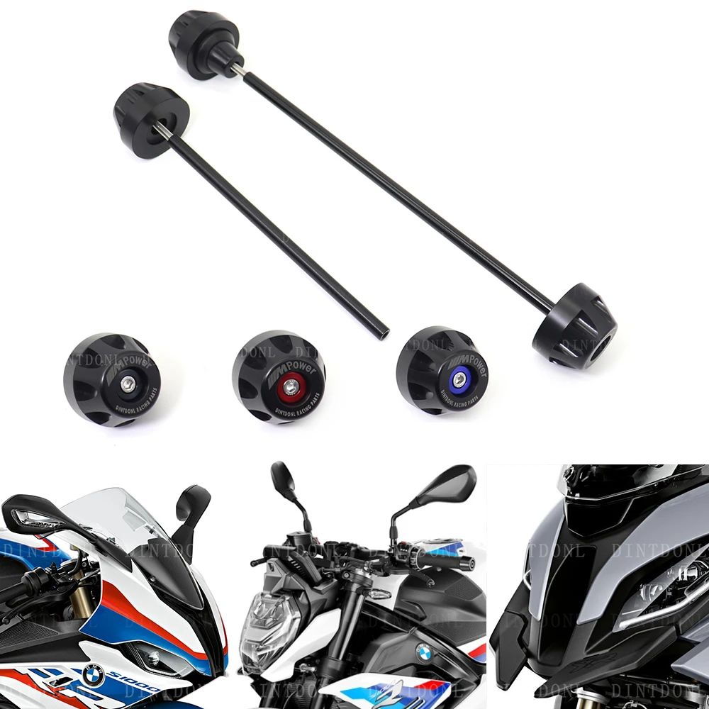 For BMW S1000RR S1000R S1000XR 2019-2022 Rear Front Axle Fork Crash Slider Motorbike Wheel Protector S1000 R RR XR M 2020 2021