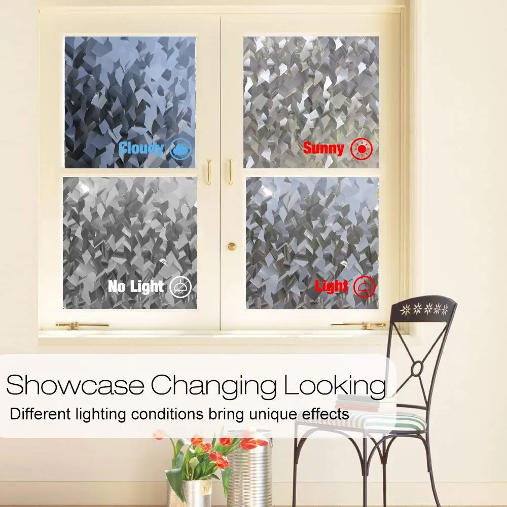 Тонированные оконные пленки 3D кристаллические Icicles наклейки без клея