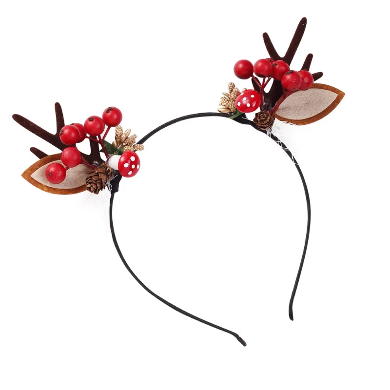 

Christmas Elk Hair Bows Hair Band for Girls Vintage Luxury Hair Pins Accessories Rose Gold Metal Kids Cartoon Jewelry Navidad C