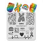 Трафареты BeautyBigBang ЛГБТ для маникюра, штамповочные пластины 6 х6 см, для гомосексуалистов, для украшения ногтей, тема сердцебиения