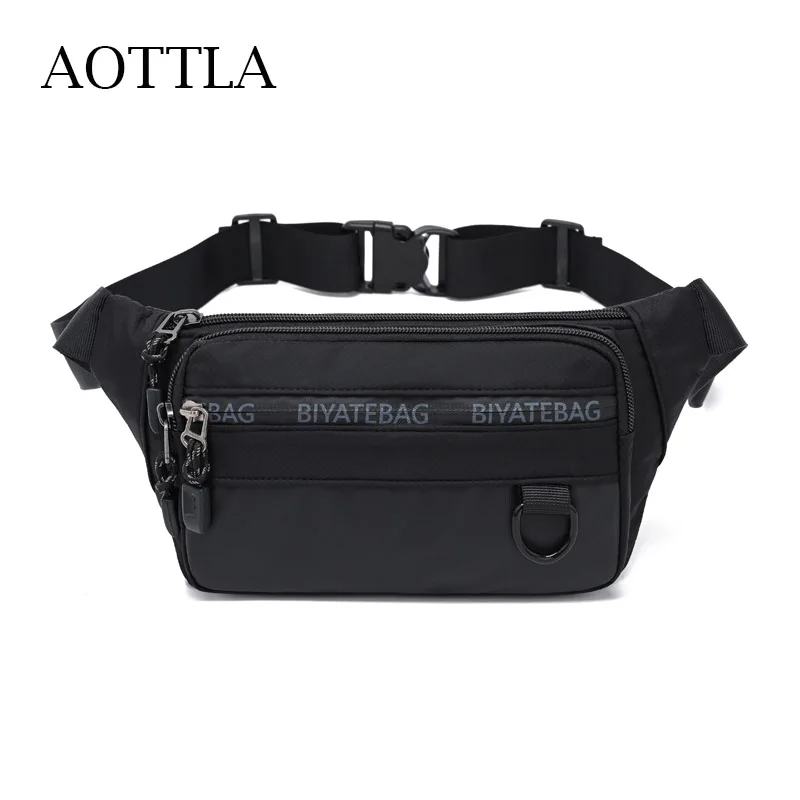

Водонепроницаемая поясная сумка AOTTLA для мужчин, нейлоновая брендовая забавная Повседневная нагрудная сумочка на ремне для подростков