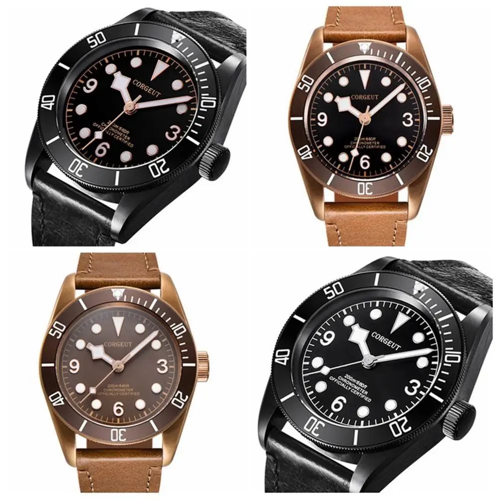 Топ люксовый бренд Corgeut спортивные мужские часы армейские военные
