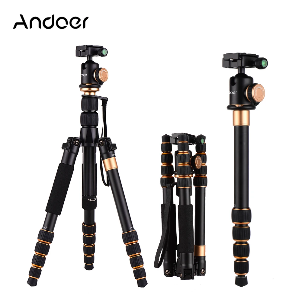 

CZ Stock Andoer 5-Section Camera Camcorder Video Tripod Monopod Aluminum Alloy Carrying Bag for Canon Nikon Sony DSLR