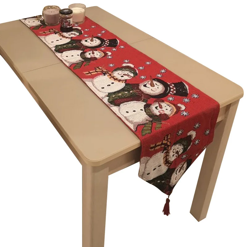 

Christmas Table Runner, Holiday Party Decor Supplies, Indoor or Outdoor Family Gathering Xmas Theme Decorations