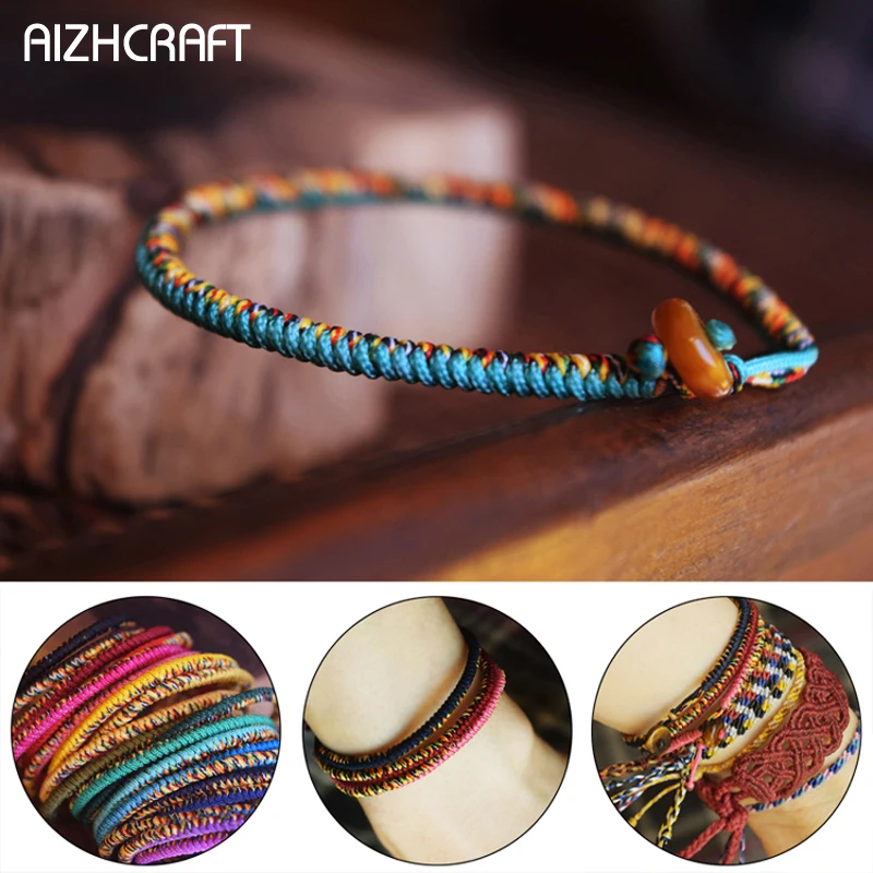 AIZHCRAFT 24 цвета буддийская любовь счастливый очаровательный Тибетский браслет и