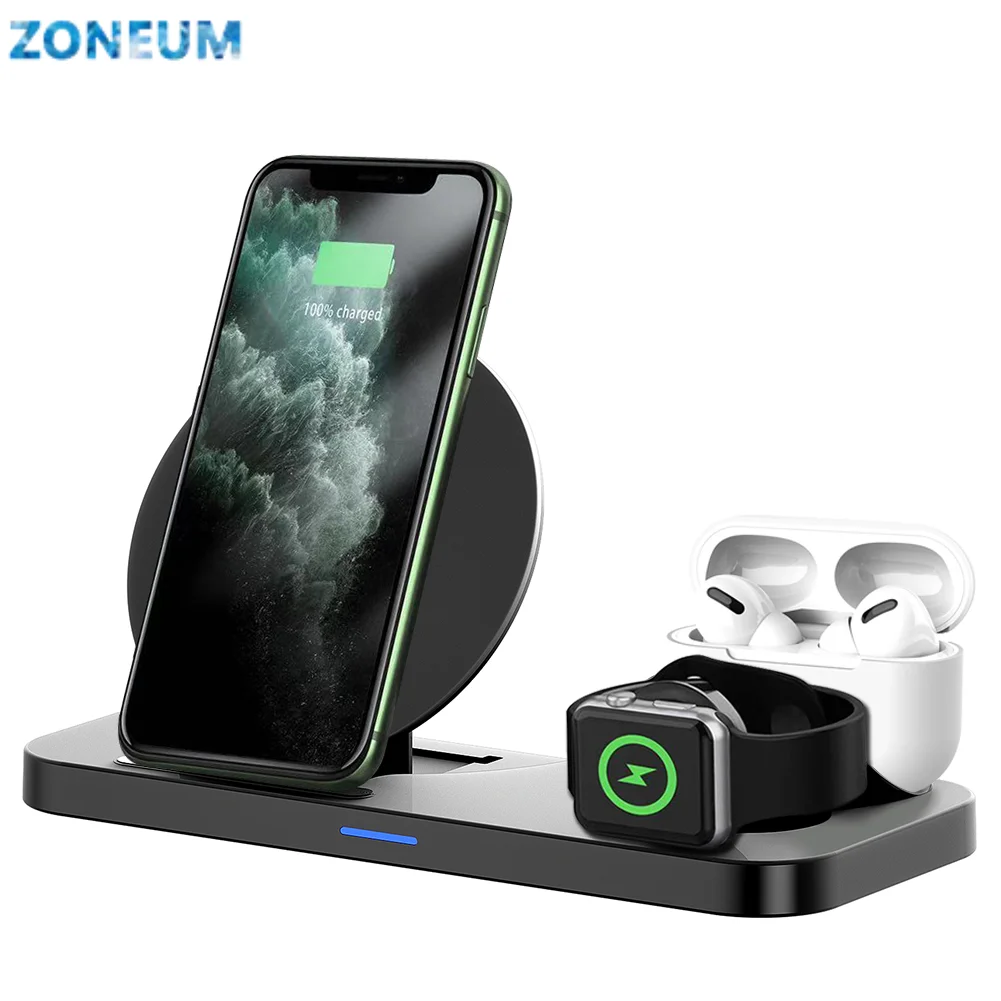 

ZONEUM for iPhone,Xiaomi,Samsung,Huawei 3 in 1 wireless charger charging station cargadores inalámbricos wireless charging pad