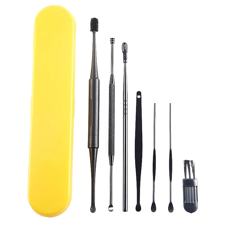 

7PC/Set Ear Cleaner Earwax Removal Tool Reusable Ear Cleaning Wax Remover Ear Pick Cleanser Ear Care