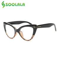 SOOLALA Cat Eye Anti Blue Light Reading Glasses Women Prescription Computer Eyeglasses Frame Female Reader Glasses  0 5 4 0