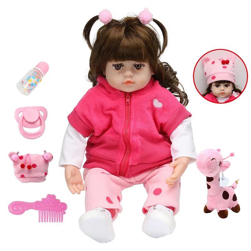 Doll Горячая Распродажа, 48 см, кукла-Реборн, игрушка, ткань, тело, набивная, Реалистичная, кукла для принцессы с жирафом, для малышей, подарок на день рождения - Цвет: Doll