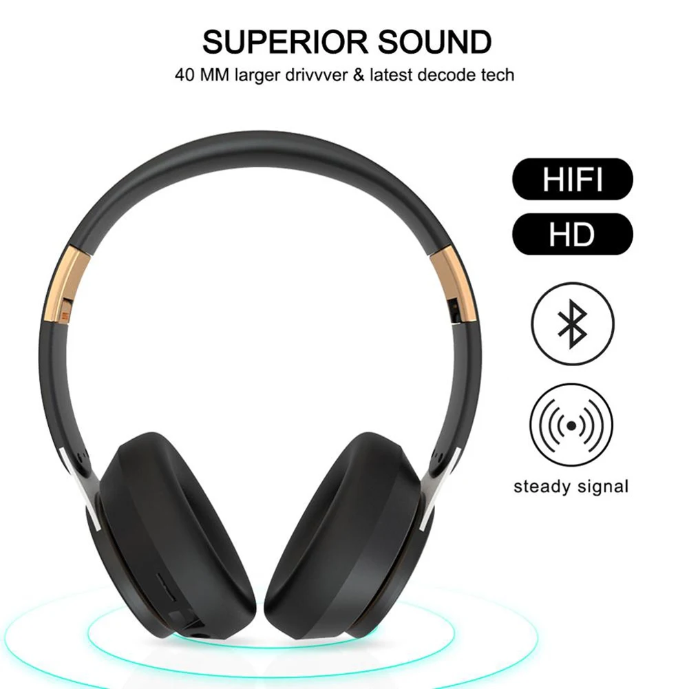 Новый Беспроводной наушники Bluetooth5.0 Складная гарнитура Стерео Игровые С