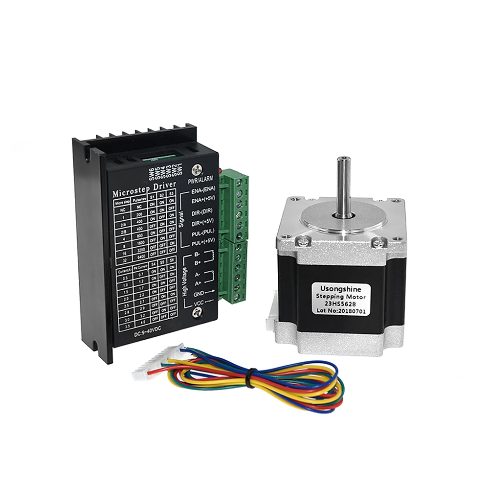 

Шаговый двигатель Usongshine Nema 23 23HS562, 8, 57, 2,8a, с TB6600, 4A, драйвер шагового двигателя NEMA17 23 для ЧПУ и 3D принтера