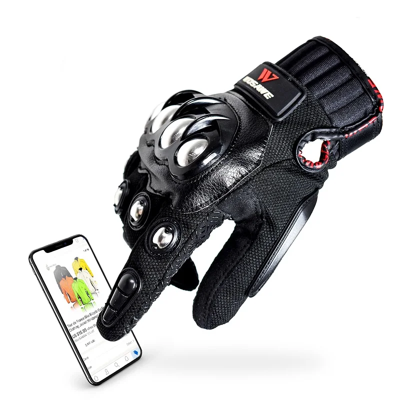 Велосипедные перчатки Wolfbike из искусственной кожи с сенсорным экраном