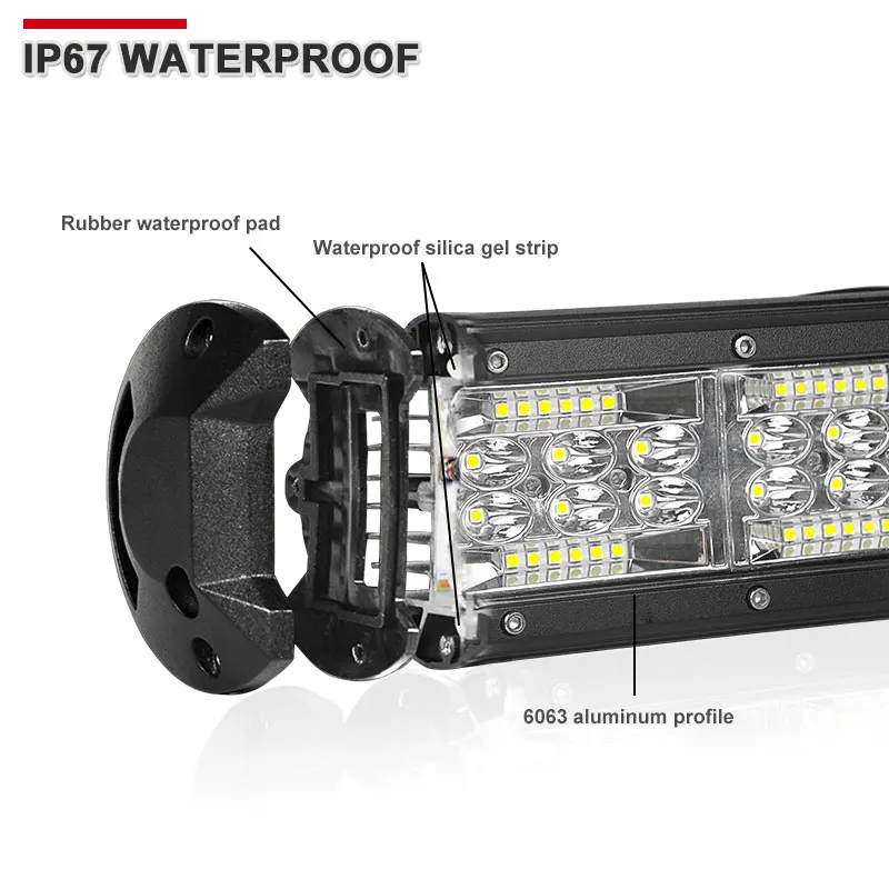 7 дюймовая светодиодная балка 3 х рядная прожекторная с комбинированным лучом