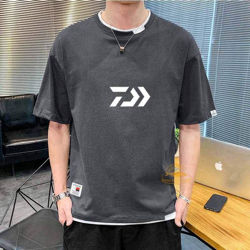 

Daiwa Loose Fishing T-shirt New 2021 Men's Summer Outdoor Sports Short-sleeve Casual T-shirt Fashion Colorblock T-shirt